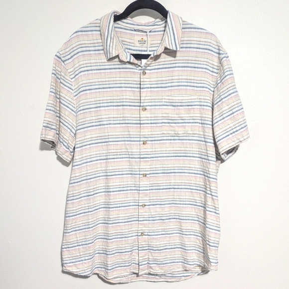 Marine Layer Multicolor Striped Casual Button Down Shirt - Picture 3 of 13